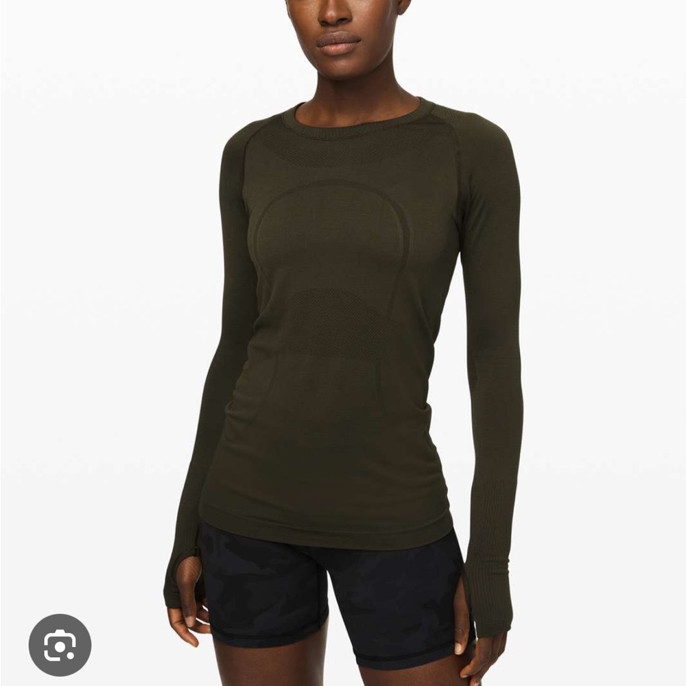 dark green long sleeve swiftly tech top